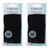 Basicare Adjustable Black Headband Hook and Loop Fastening for Hair Control x2