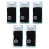 Basicare Black Adjustable Hook and Loop Headband 5 Pack Bundle