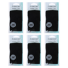 Basicare Black Adjustable Headband Hook and Loop Fastening 6 Pack Bundle