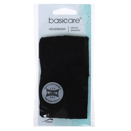 Basicare Black Adjustable Headband Hook and Loop Fastening for Hair Control