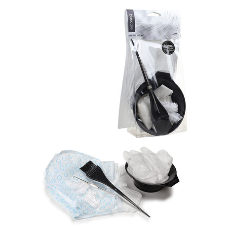 Basicare Hair Tint Tool Kit with Bowl Brush Cap Gloves and Pouch