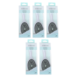 Basicare Oval Hair Wet Brush Anti Static Cushion Ergonomic Handle Bundle of 5