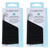 Basicare Elastic Black Hair Bands 24pcs 4mm No Metal Tangle Free x 2