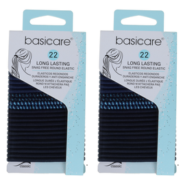 Basicare Round Elastic Hair Ties 22pcs Strong Stylish Snag Free x 2