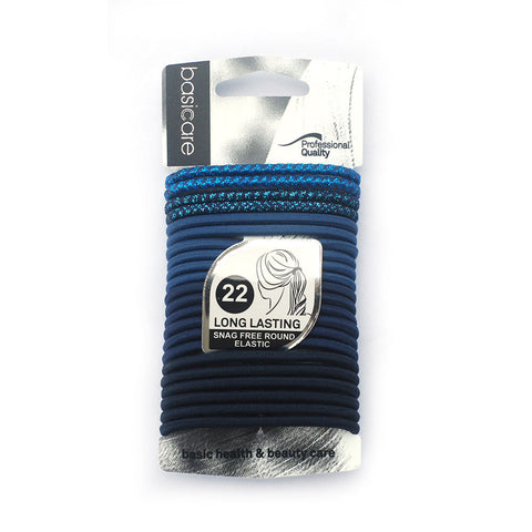 Basicare Round Elastic Hair Ties 22pcs Strong Stylish Snag Free