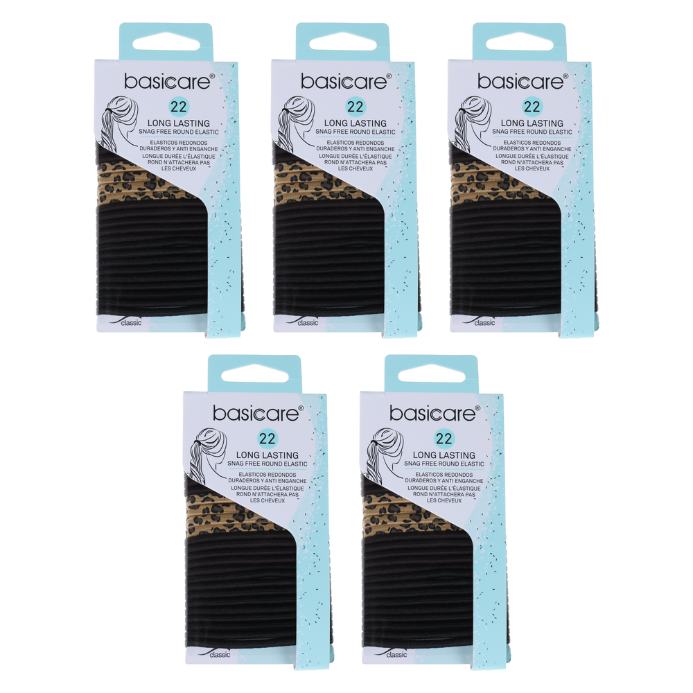Basicare Leopard Hair Ties 22pcs Strong Snag Free Bundle of 5