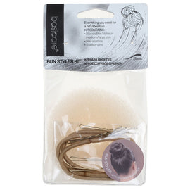 Basicare Bun Styler Kit Blonde S/M Hair Elastic And Bobby Pins Secure Hold