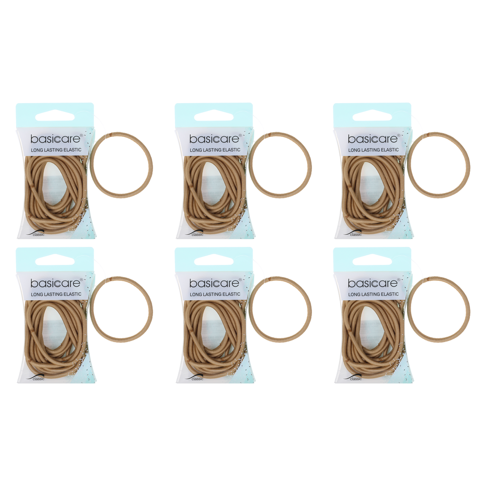 Basicare Elastic Snag Free Hair Bands Blonde Large 12 Pack Bundle of 6