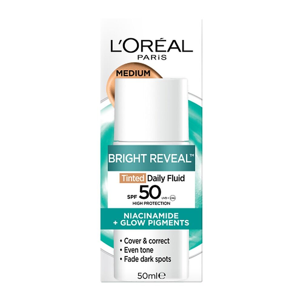 L'Oreal Paris Bright Reveal Tinted Daily Fluid SPF 50 Medium 50mL