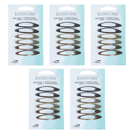 Basicare Snap Hair Clip Bundle of 5 Secure Hold Hair Clips