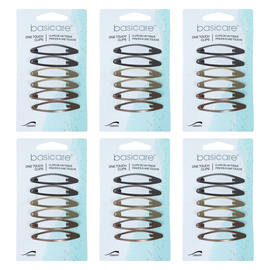 Basicare Snap Hair Clip Bundle Pack of 6 Secure Hold Hair Clips