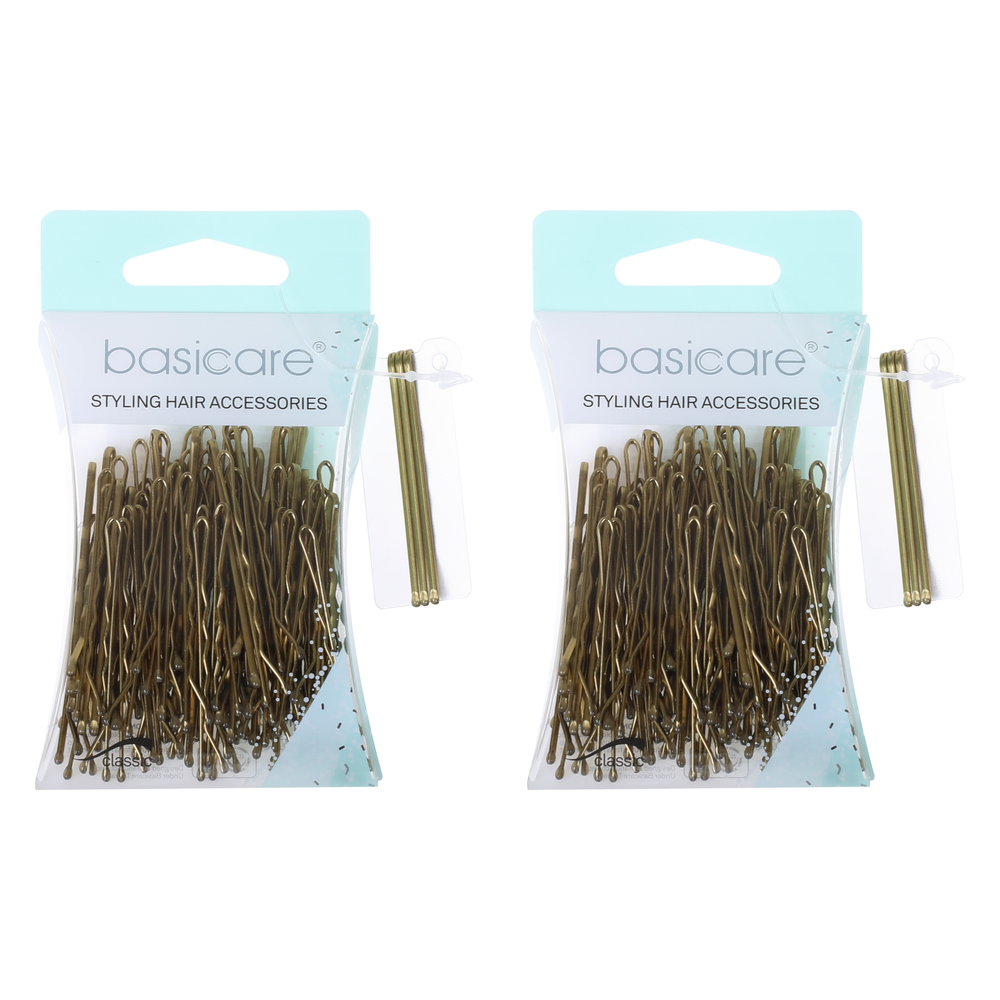 Basicare Blonde Bobby Pins 5cm 2 Pack 80 Pins Strong Secure Hair Clips