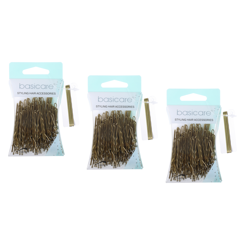 Basicare Blonde Bobby Pins 5cm 80 Pack Bundle of 3 Strong Secure Hair Clips