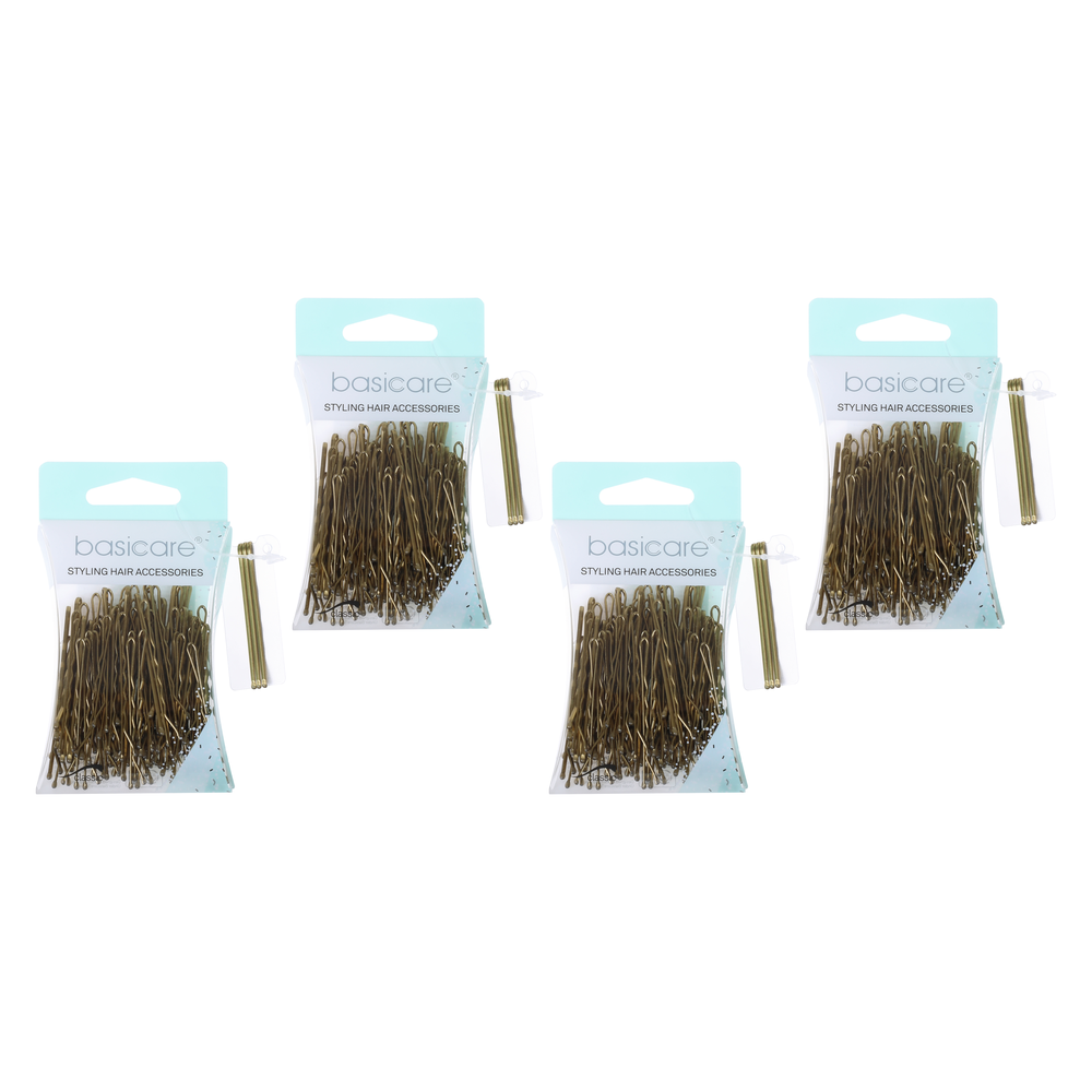 Basicare Blonde Bobby Pins 5cm 80 Pack Bundle of 4 Strong Secure