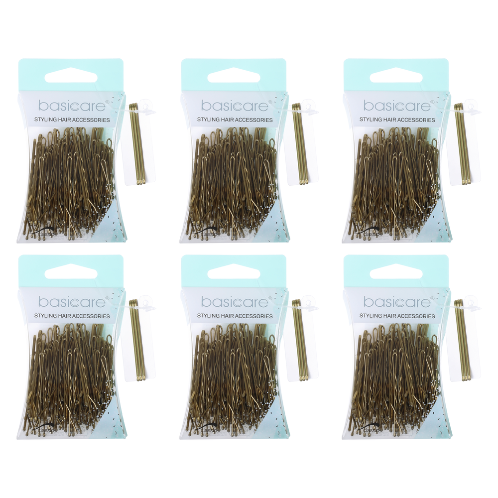 Basicare Blonde Bobby Pins 5cm 80 Pack Bundle of 6 Strong Secure Clips