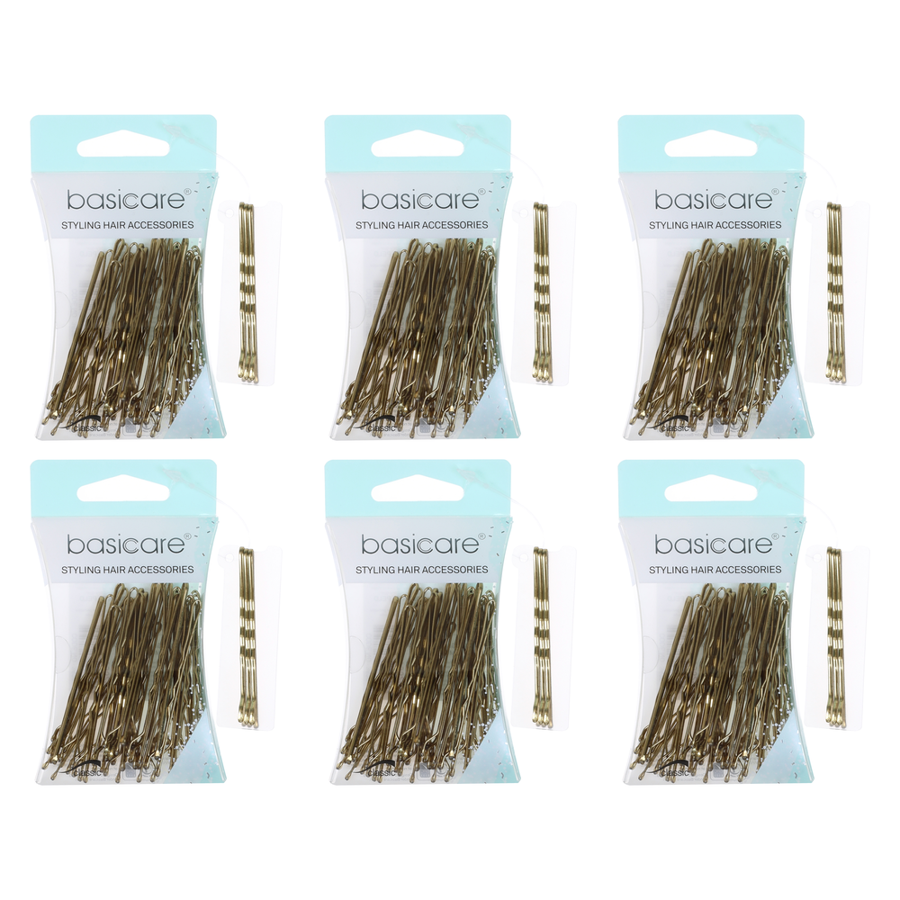 Basicare Blonde Bobby Pins 5cm 36 Pack Bundle of 6 Strong Secure Hair Clips