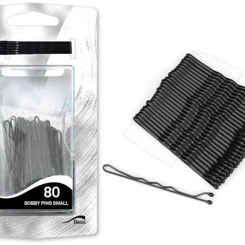 Basicare Black Bobby Pins 5cm 80 Pack Strong Durable Hair Styling Clips