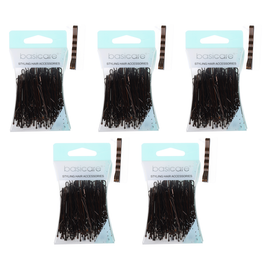 Basicare Brown Bobby Pins 5cm 80 Pack Bundle of 5