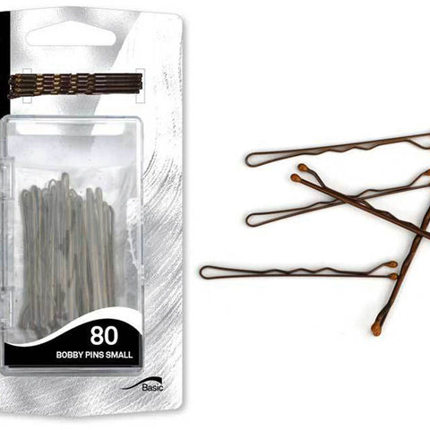 Basicare Brown Bobby Pins 5cm 80 Pack Durable Secure Hair Styling Clips