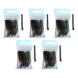 Basicare Medium Brown Bobby Pins 6.2cm Bundle of 5 Packs of 36