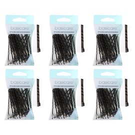 Basicare Medium Brown Bobby Pins 62mm 36 Pack Bundle of 6