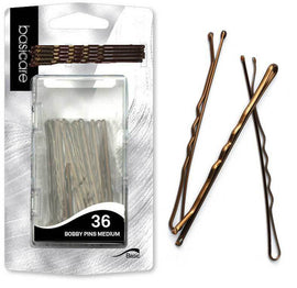 Basicare Medium Brown Bobby Pins 6.2cm 36 Pack Durable Hair Styling Clips