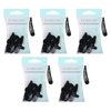Basicare Black Snap Hair Clips 4.8cm Bundle of 5 Secure Durable Hold