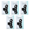Basicare Large Plait Claw Hair Clip Strong Hold Black Bundle of 5