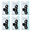 Basicare Large Plait Claw Hair Clip Bundle 6 Pack Strong Hold Black