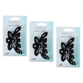 Basicare Large Flower Claw Hair Clip 3 Pack Strong Hold Hair Accessory