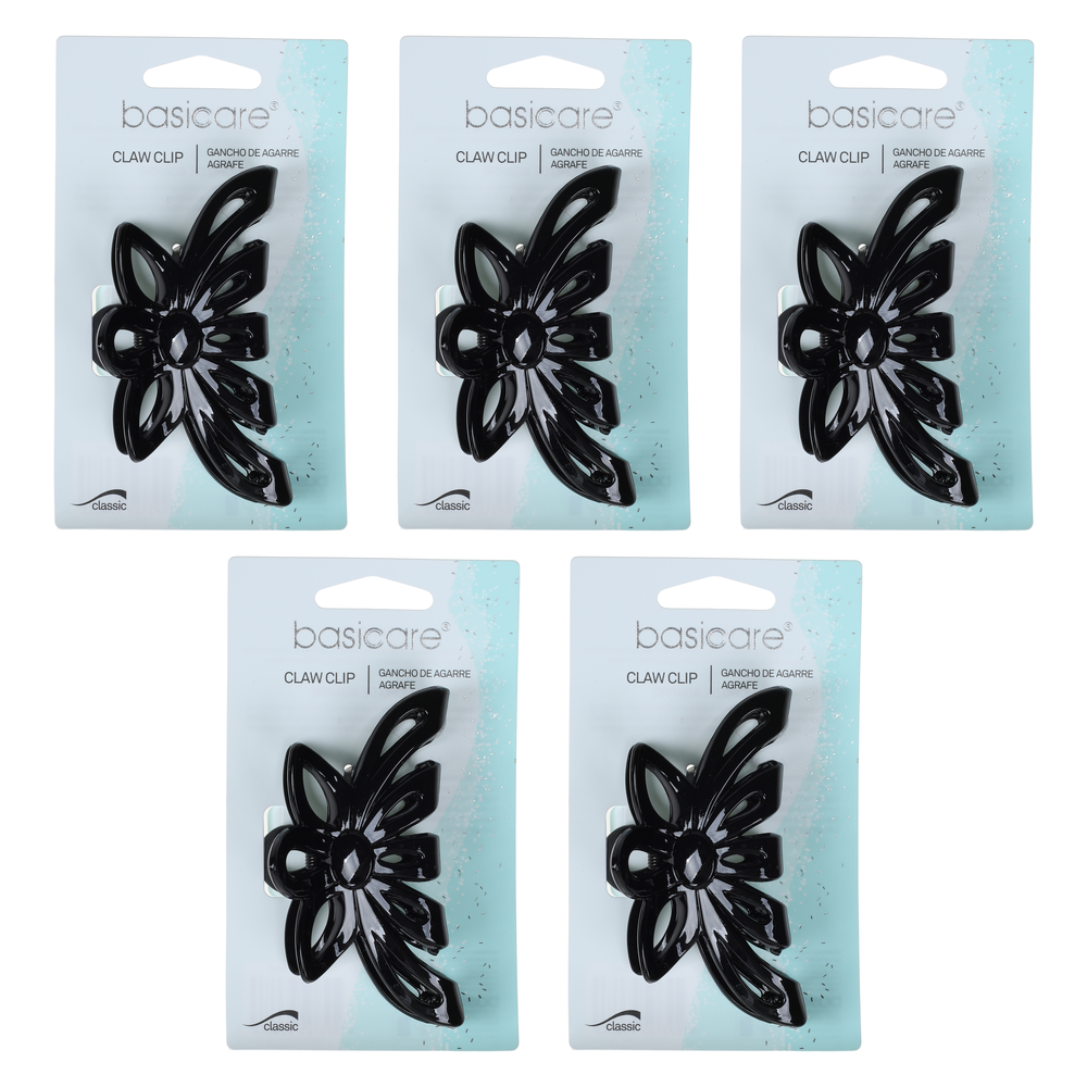 Basicare Flower Claw Hair Clip Large 5 Pack Bundle Strong Hold