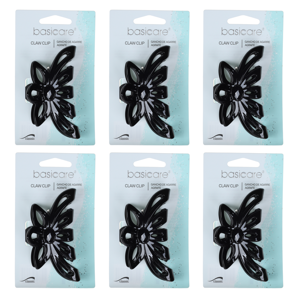 Basicare Large Flower Claw Hair Clip 6 Pack Strong Hold Hair Accessory