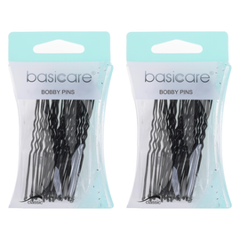Basicare Black Hair Pins Large 7.5cm 24 Pack Strong Hold Ball Tip x 2