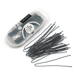 Basicare Black Hair Pins Large 7.5cm 24 Pack Strong Hold Ball Tip