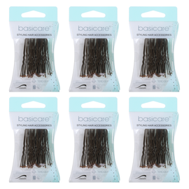 Basicare Brown Hair Pins Medium 5cm 30 Pack Bundle of 6 Secure Hold Ball Tip