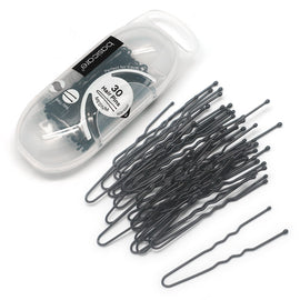 Basicare Hair Pins Black Medium 5cm 30 Pack Ball Tip Secure Hold
