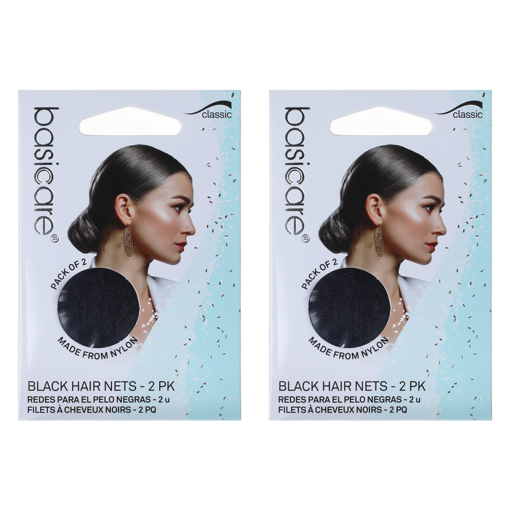 Basicare Invisible Hair Net Black Bundle of 2