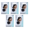 Basicare Invisible Hair Net Black Pack of 5 Hairnets for Sleek Styles