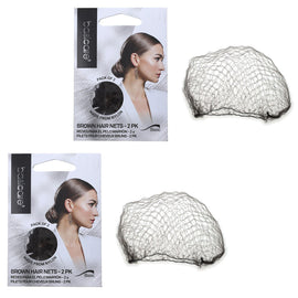 Basicare Invisible Hair Net Brown 2 Pack Discreet Secure Hold