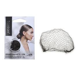 Basicare Invisible Hair Net Brown Two Pack Discreet Secure Hair Hold