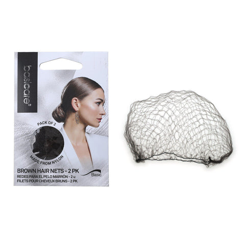 Basicare Invisible Hair Net Brown Two Pack Discreet Secure Hair Hold