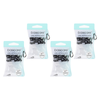 Basicare Antimicrobial Snagless Hairbands Black Clear 50 Pack Bundle of 4
