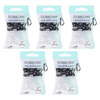 Basicare Antimicrobial Snagless Hair Bands Black Clear 50 Pack Bundle of 5