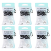 Basicare Antimicrobial Snagless Hair Bands Black Clear 50 Pack Bundle of 6