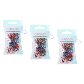 Basicare Elastic Hair Bands 100 Pack Mini Bundle of 3
