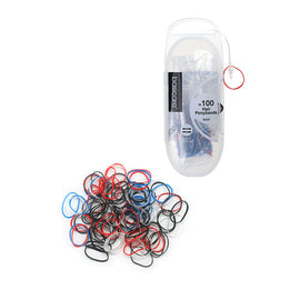 Basicare Elastic Hair Bands Mix Colour Mini Pack 100 Durable Snag Free