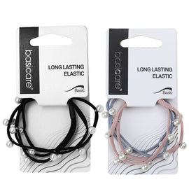 Basicare Long Lasting Elastic Hair Bands With Beads Pack of 2 Durable