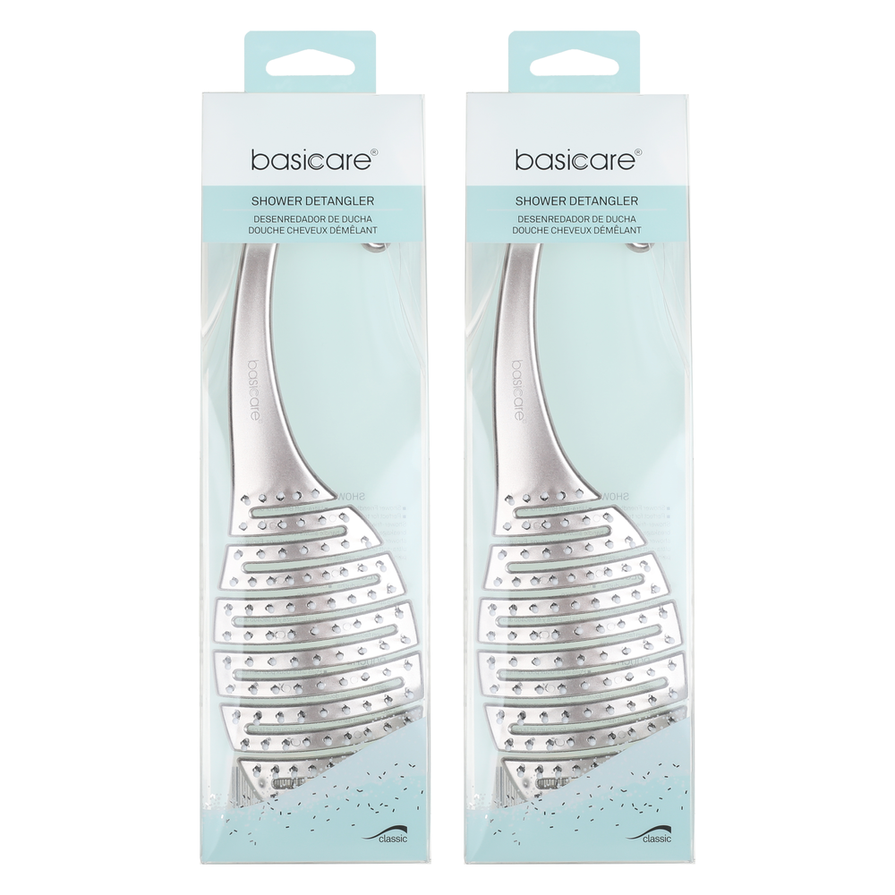 Basicare Shower Detangler Hairbrush Bundle 2 Pack Tangle Free