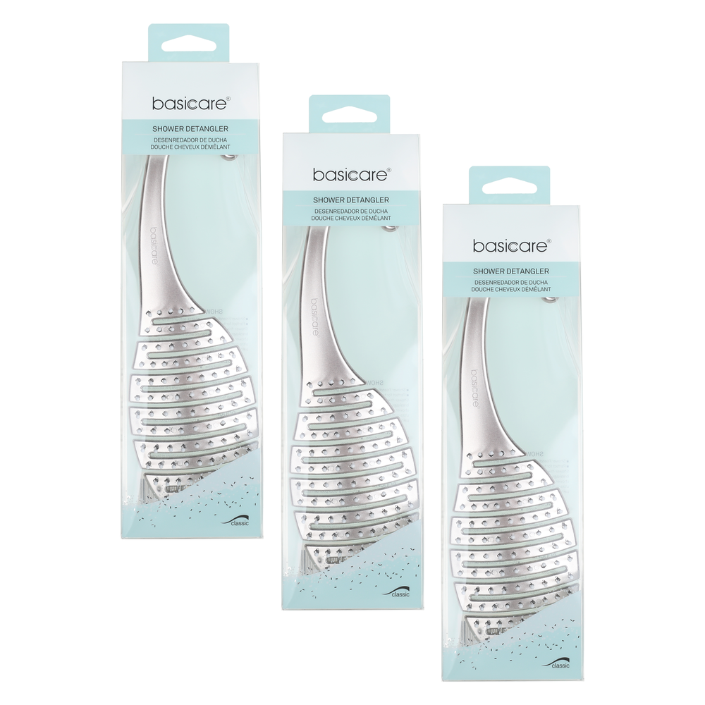 Basicare Shower Detangler Hairbrush 3 Pack Tangle Free Smooth Detangling