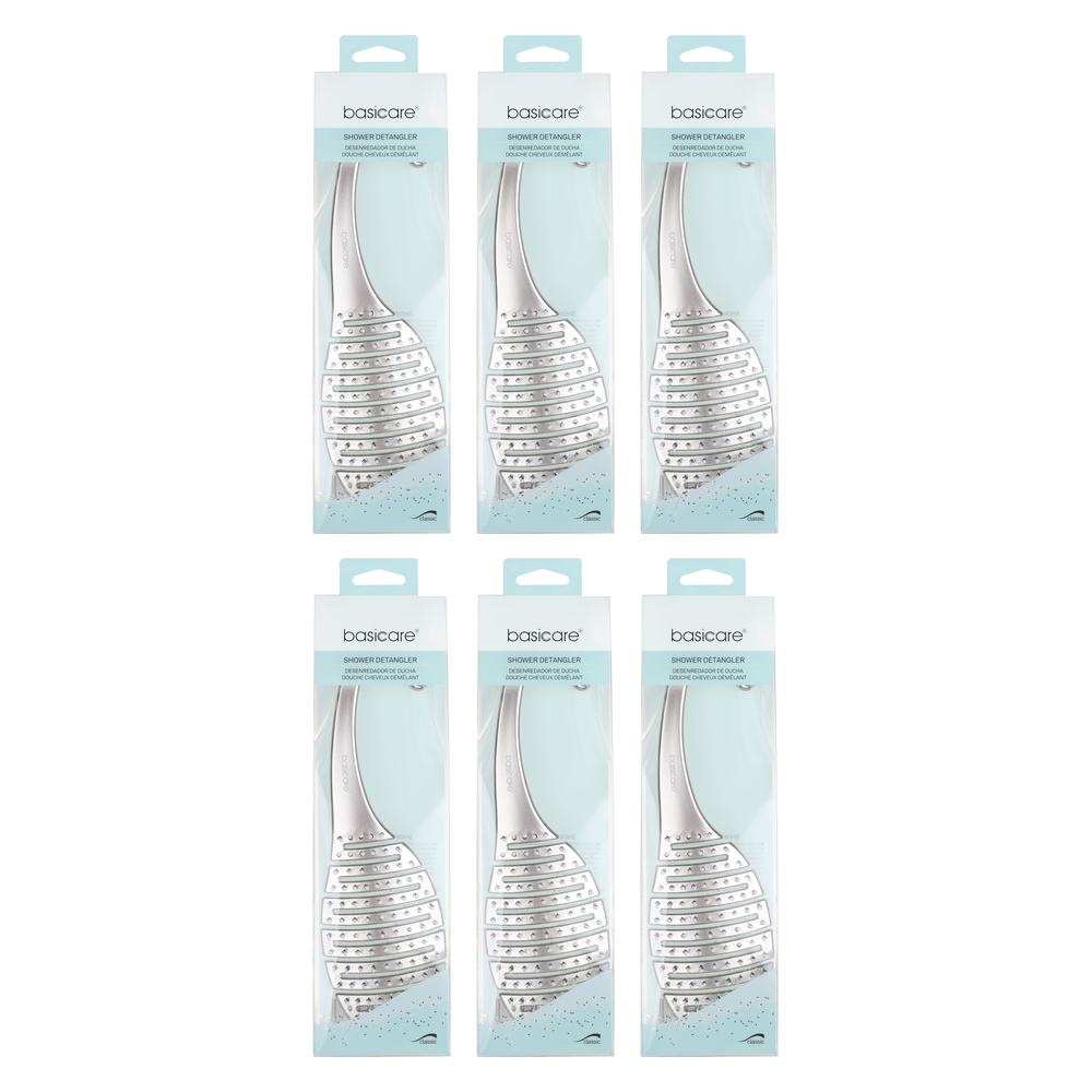 Basicare Shower Detangler Hairbrush Bundle 6 Pack Tangle Free